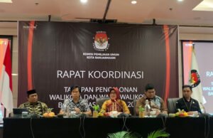 KPU Gelar Rapat kordinasi Tahapan Pencalonan Walikota dan Wakil Walikota Banjarmasin Tahun 2024
