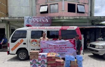 PT Trio Motor Salurkan Bantuan untuk Korban Banjir di Mendawai, Kalimantan Tengah