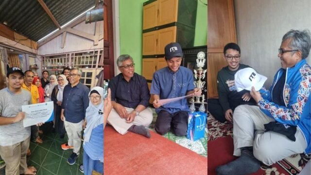Saat Devit dijemput Rekor ITB langsung untuk kuliah ke Bandung. (Devit dampak bertopi pada foto di bagian tengah) Foto Dok ITB