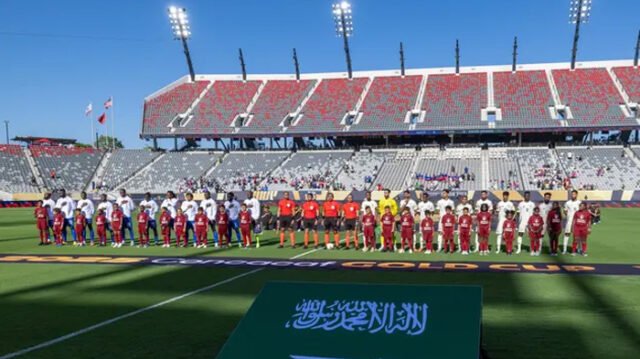 Debut Timnas Arab Saudi di Gold Cup 2025. Mereka menghadapi Timnas Haiti di Snapdragon Stadium, San Diego, Senin (16/6/2025). (Dok. Timnas Arab Saudi)