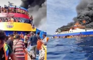 Terbakar di Tengah Laut! Ratusan Penumpang KM Barcelona V Selamatkan Diri dengan Melompat