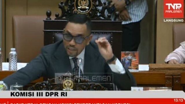 Wakil Ketua Komisi III DPR RI Ahmad Sahroni. (YouTube TVR Parlemen)