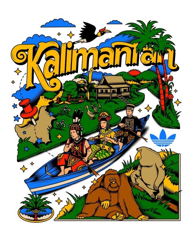 Desain visual Adidas kolaborasi dengan Rakhmat Jaka.