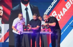 Khabib Nurmagomedov Bangun Khabib Gym Johor: Pusat Latihan Kelas Dunia untuk Cetak Juara Baru Tunku Mahkota Ismail, Khabib dan Onn Hafiz dalam Majlis Pecah Tanah Johor Khabib Gym di TMIYC Iskandar Puteri