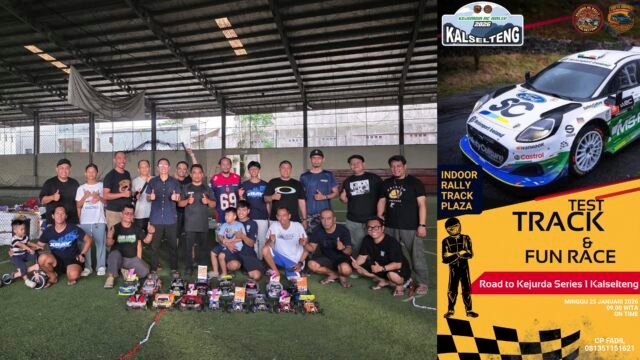 Flyer resmi Test Track & Fun Race RC Rally Kalselteng 2026 yang diinisiasi South Borneo RC Rally.