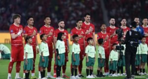 Jelang Final FIFA Series 2026, Bulgaria Diingatkan Tetap Jadi Lawan Berbahaya bagi Timnas Indonesia FIFA SERIES - Pesepak bola Timnas Indonesia menyanyikan Indonesia Raya sebelum melawan Timnas St Kitts and Nevis pada FIFA Series 2026 Jumat (27/3/2026) di Stadion Utama Gelora Bung Karno. Timnas Indonesia sementara unggul 2-0 pada babak pertama difoto menggunakan Canon EOS R5 Mark II TRIBUNNEWS/HERUDIN (TRIBUNNEWS/HERUDIN)