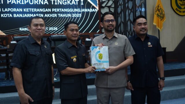 Wali Kota Yamin Sampaikan LKPJ 2025 dalam Rapat Paripurna DPRD Banjarmasin. Foto Dok Istimewa