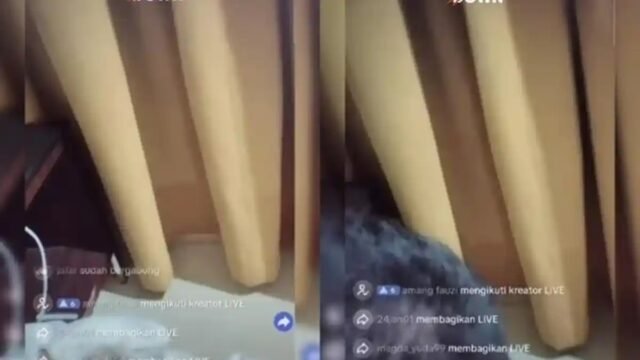 OKNUM KADES -Tangkapan layar video diduga oknum kades di Kabupaten Balangan, Kalimantan Selatan, bercumbu dengan perempuan sambil live TikTok.