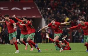 Geger! CAF Cabut Gelar Juara Senegal, Maroko Resmi Dinobatkan Sebagai Raja Afrika 2025 Selebrasi Maroko usai lolos ke final Piala Afrika 2025. (AFP/FRANCK FIFE)