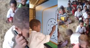 Viral di Media Sosial: Meski Beralaskan Jerami, Semangat Belajar Anak-anak SD di Pedalaman Papua Tuai Simpati Publik Semangat Belajar Anak Papua di Tengah Keterbatasan Fasilitas. Foto Dok tangkapan Layar @explorewith_ibuguru