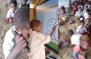 Viral di Media Sosial: Meski Beralaskan Jerami, Semangat Belajar Anak-anak SD di Pedalaman Papua Tuai Simpati Publik Semangat Belajar Anak Papua di Tengah Keterbatasan Fasilitas. Foto Dok tangkapan Layar @explorewith_ibuguru