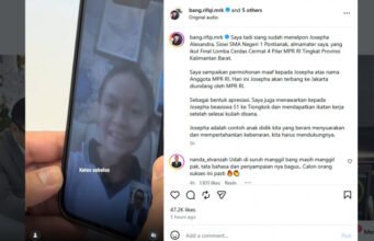 Viral Usai Protes Juri LCC MPR, Siswi SMAN 1 Pontianak Diundang ke Jakarta dan Ditawari Beasiswa ke China Panggilan video Ketua Komisi II DPR RI, Rifqinizamy dengan Siswi SMAN 1 Pontianak, Josepha soal Lomba Cerdas Cermat. Foto: Instagram bang.rifqy.mrk.