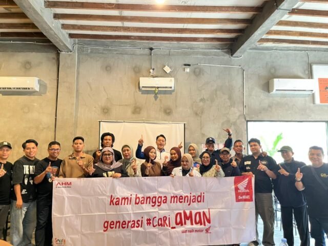Edukasi Safety Riding Warnai Silaturahmi Honda Trio Motor Bersama Jurnalis di Banjarmasin