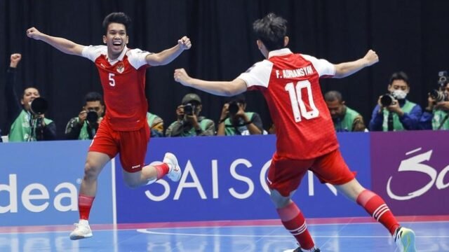 Timnas Futsal Indonesia mengukir sejarah dengan menembus posisi empat besar Asia. (ANTARA FOTO/Asprilla Dwi Adha)