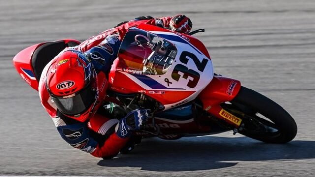 Kiandra Ramadhipa juara Moto3 Junior Estoril 2026 di Portugal. (Dok AHRT)