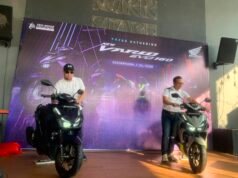 Evolusi Baru Skutik Premium! PT Trio Motor Resmi Luncurkan New Honda Vario Evo 160 di Kalsel-Kalteng Marketing Director PT Trio Motor Antonius Silitonga memperkenalkan New Honda Vario Evo 160 kepada media, dealer, dan KOL saat Regional Press Launching di Banjarmasin. Foto Dok Istimewa