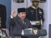 Pesan Prabowo di HUT Bhayangkara ke-80: Layani Rakyat, Tegakkan Hukum, hingga Kuasai AI Presiden Prabowo Subianto (tengah) menyampaikan pidatonya saat menjadi inspektur upacara HUT Ke-80 Bhayangkara di Pusat Latihan Brimob Polri, Cikeas, Bogor, Jawa Barat, Rabu (1/7/2026). 9Foto: ANTARA FOTO/BAYU PRATAMA S)
