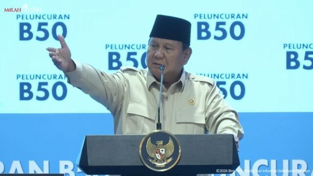 Foto: Presiden Prabowo Subianto saat menyampaikan sambutan jelang peresmian Biodisel B50 di Karawang, Kamis (9/7/2026). (Tangkapan Layar Youtube/Sekretariat Presiden)