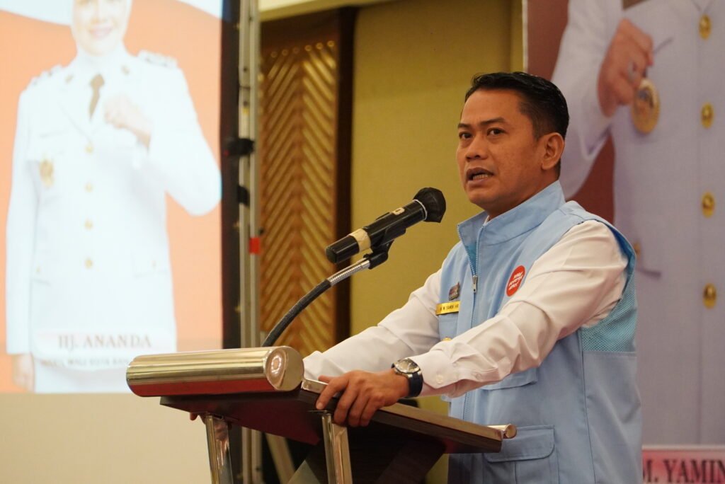 Wali Kota H. Muhammad Yamin HR menyampaikan arahan kepada seluruh kepala perangkat daerah tentang pentingnya pengendalian gratifikasi dan manajemen risiko dalam penyelenggaraan pemerintahan. Foto Dok Istimewa