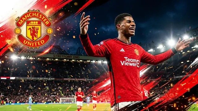 Ilustrasi Marcus Rashford, Manchester United. (Bola.com/AI)