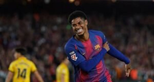 Barcelona Belum Menyerah Kejar Marcus Rashford, Bisa Jadi Opsi di Akhir Bursa Transfer Barcelona's Marcus Rashford celebrates after scoring his side's fourth goal during the Spanish La Liga match between Barcelona and Espanyol in Barcelona, Spain, Saturday, April 11, 2026. (AP)