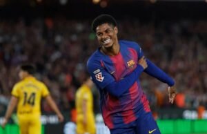 Barcelona Belum Menyerah Kejar Marcus Rashford, Bisa Jadi Opsi di Akhir Bursa Transfer Barcelona's Marcus Rashford celebrates after scoring his side's fourth goal during the Spanish La Liga match between Barcelona and Espanyol in Barcelona, Spain, Saturday, April 11, 2026. (AP)