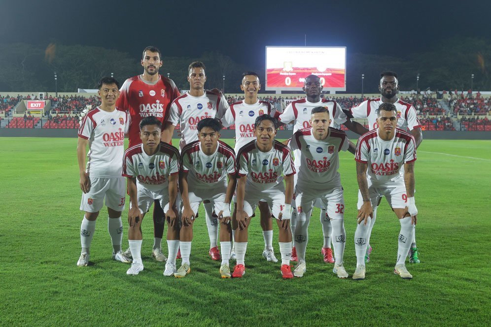 Para pemain Persijap Jepara pada laga uji coba pramusim jelang BRI Super League 2025/2026 (c) Muhammad Iqbal Ichsan