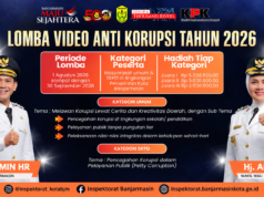 Pemko Banjarmasin Ajak Publik Lawan Korupsi Lewat Karya Video flyer Lomba Video Antikorupsi 2026. Foto Dok Instagram @inspektorat_kotabjm