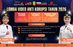 Pemko Banjarmasin Ajak Publik Lawan Korupsi Lewat Karya Video flyer Lomba Video Antikorupsi 2026. Foto Dok Instagram @inspektorat_kotabjm
