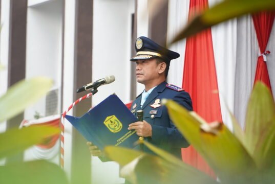 Harhubnas 2026, Wali Kota Yamin Dorong Transportasi Beri Manfaat Nyata bagi Masyarakat Wali Kota Banjarmasin H.M. Yamin HR menyampaikan amanat dalam peringatan Hari Perhubungan Nasional (Harhubnas) 2026. Foto Dok Istimewa