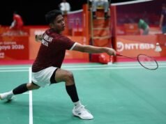 Indonesia Raih Emas Pertama Asian Games 2026, Badminton Beregu Putra Taklukkan China 3-2 Moh Zaki Ubaidillah alias Ubed antar Indonesia meraih medali emas pertama Asian Games 2026. (REUTERS/Eloisa Lopez)